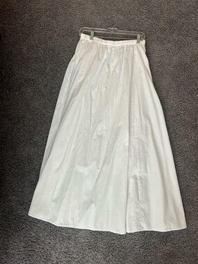 Open Edit Classic White A-Line Maxi Skirt